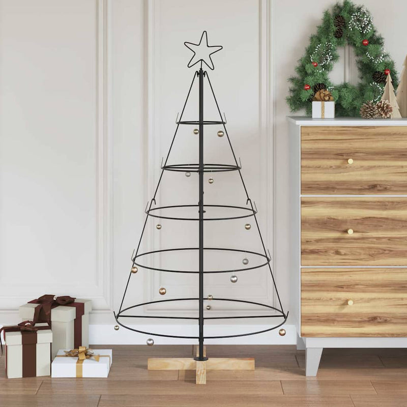 Afbeelding laden in galerijviewer, Vidaxl metalen kerstboom met standaard kuopio 125 cm staal zwart
