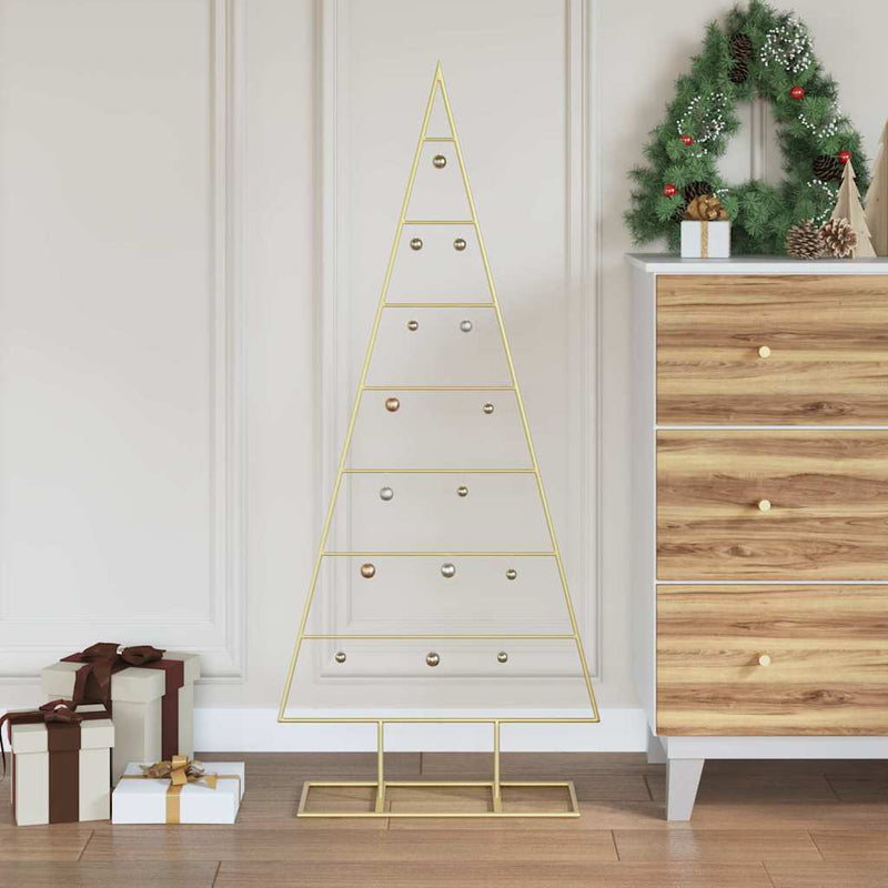 Afbeelding laden in galerijviewer, Vidaxl metalen kerstboom met standaard goud 125 cm poedergecoat staal
