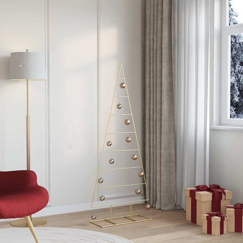 Afbeelding laden in galerijviewer, Vidaxl metalen kerstboom met standaard goud 150 cm poedergecoat staal
