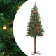 Vidaxl slanke kerstboom groen 180 cm pvc en massief dennenhout