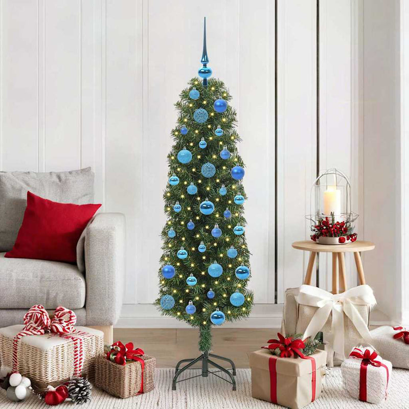 Afbeelding laden in galerijviewer, Vidaxl kunstkerstboom groen 150 cm pvc en staal en kunststof
