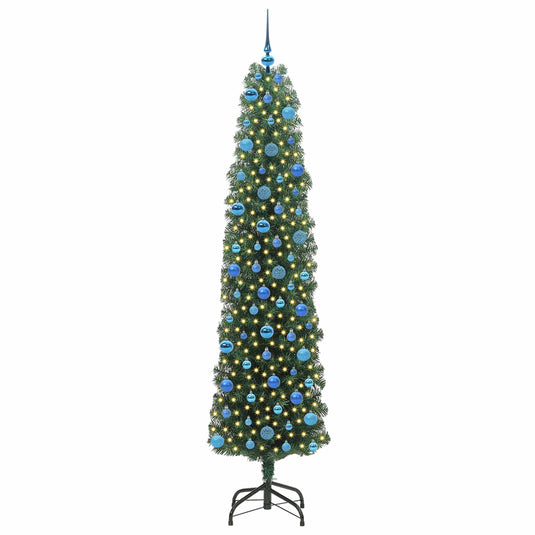 Vidaxl kunstkerstboom groen 240 cm pvc en staal en kunststof