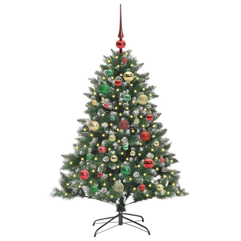 Afbeelding laden in galerijviewer, Vidaxl kunstkerstboom met 150 led groen 120 cm pvc en plastic en staal
