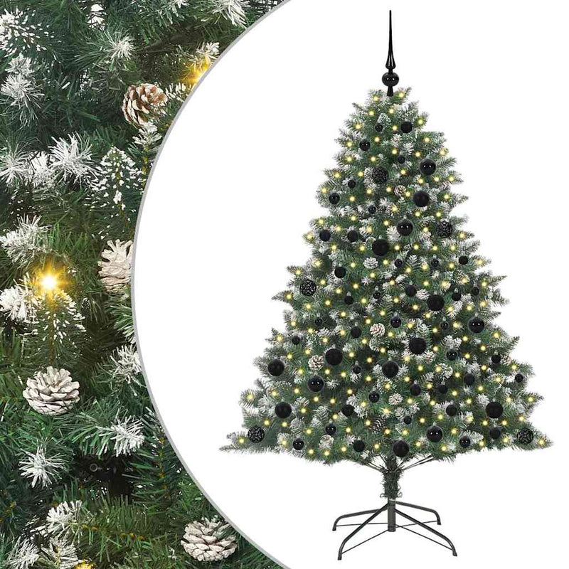 Afbeelding laden in galerijviewer, Vidaxl kunstkerstboom met 300 led groen 180 cm pvc en plastic en staal
