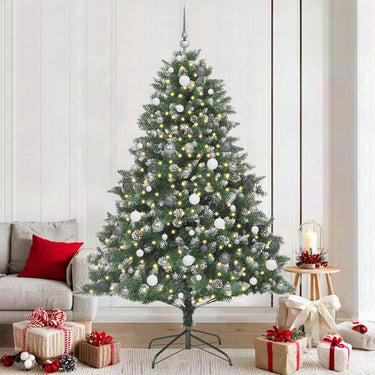 Vidaxl kunstkerstboom met 300 led groen 210 cm pvc en plastic en staal
