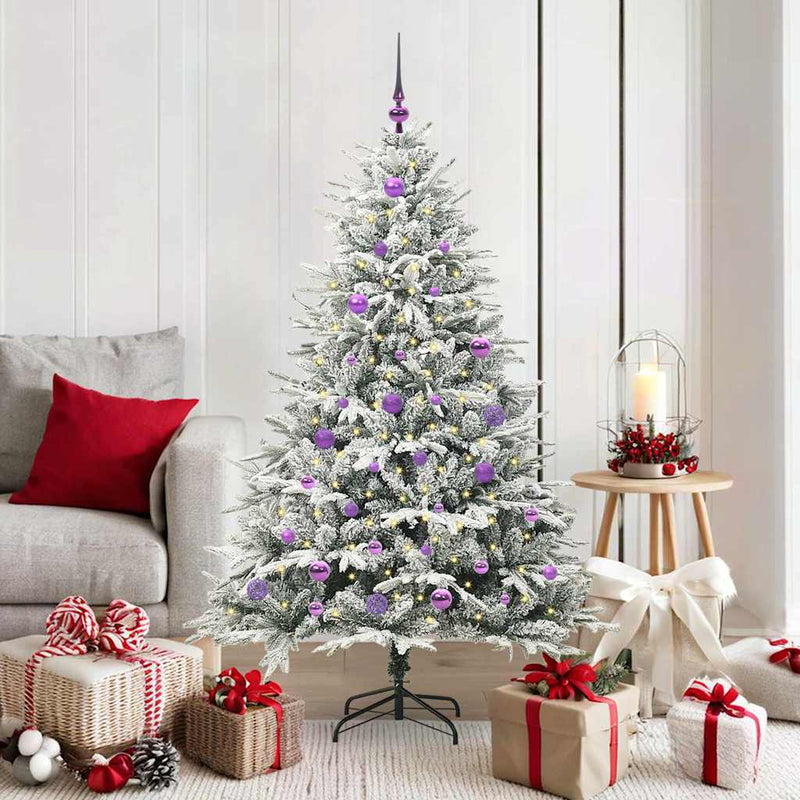 Afbeelding laden in galerijviewer, Vidaxl artificial pre-lit kerstboom met ballenset groen 150 cm
