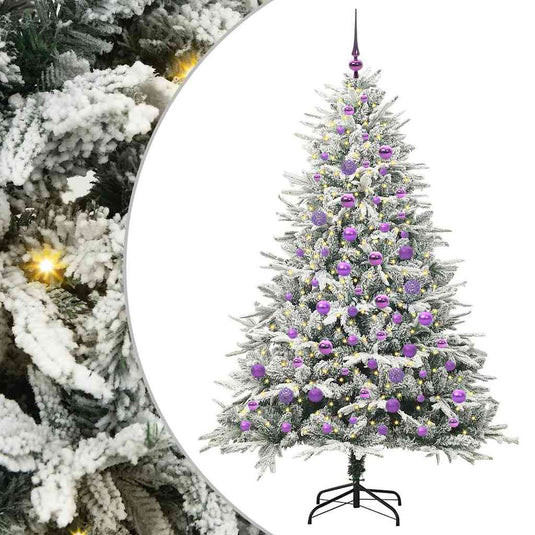 Vidaxl artificial pre-lit kerstboom met ballenset groen 180 cm