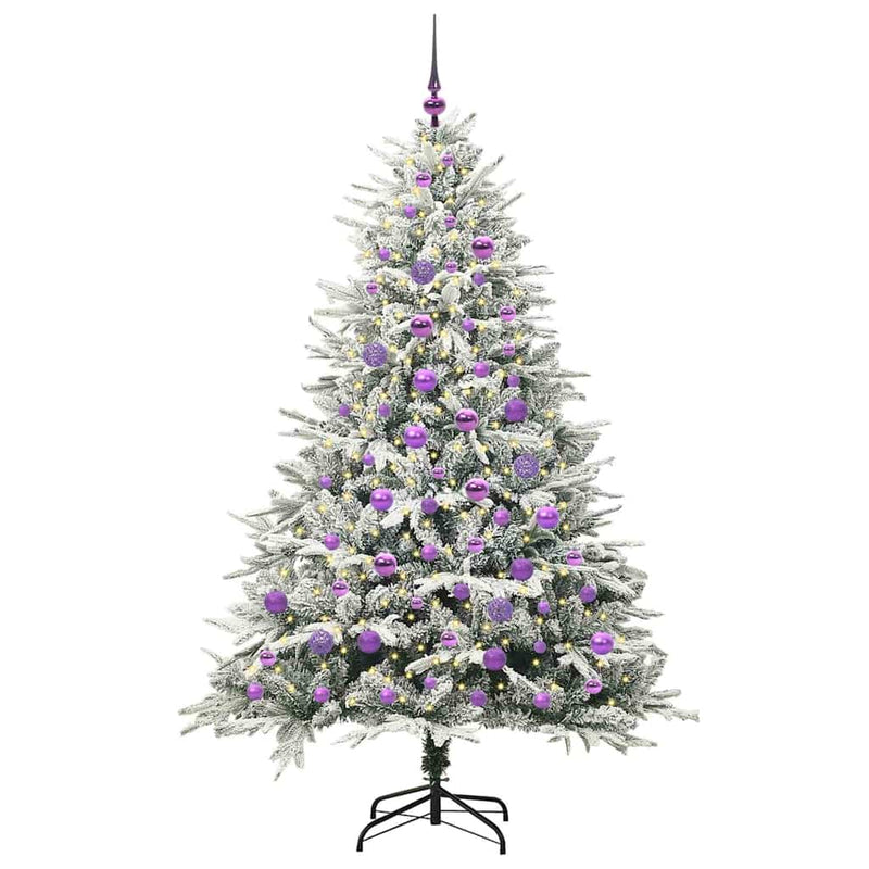 Afbeelding laden in galerijviewer, Vidaxl artificial pre-lit kerstboom met ballenset groen 180 cm
