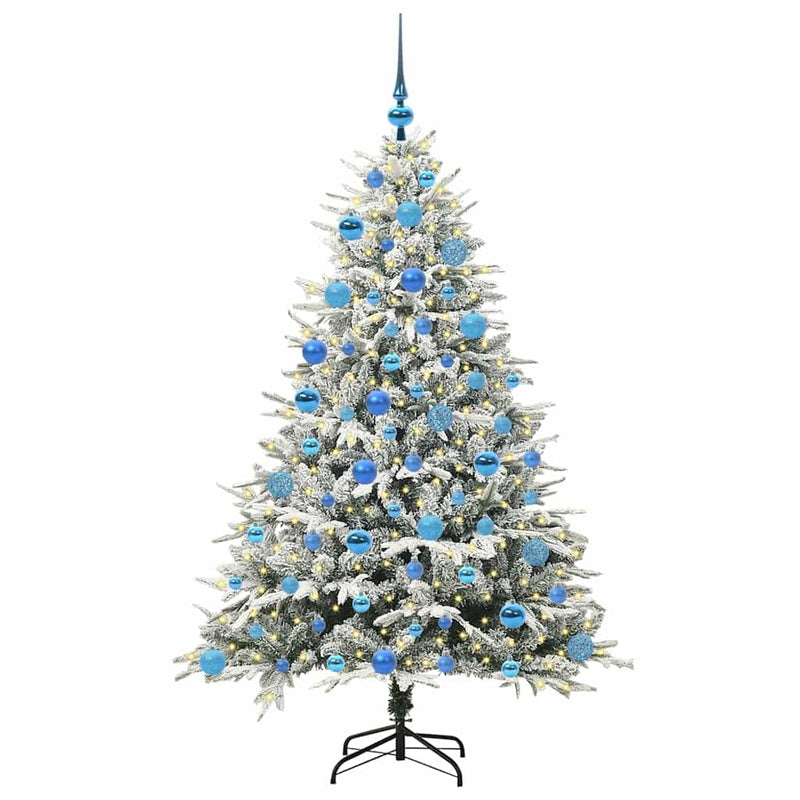Afbeelding laden in galerijviewer, Vidaxl artificial pre-lit kerstboom met ballenset groen 180 cm
