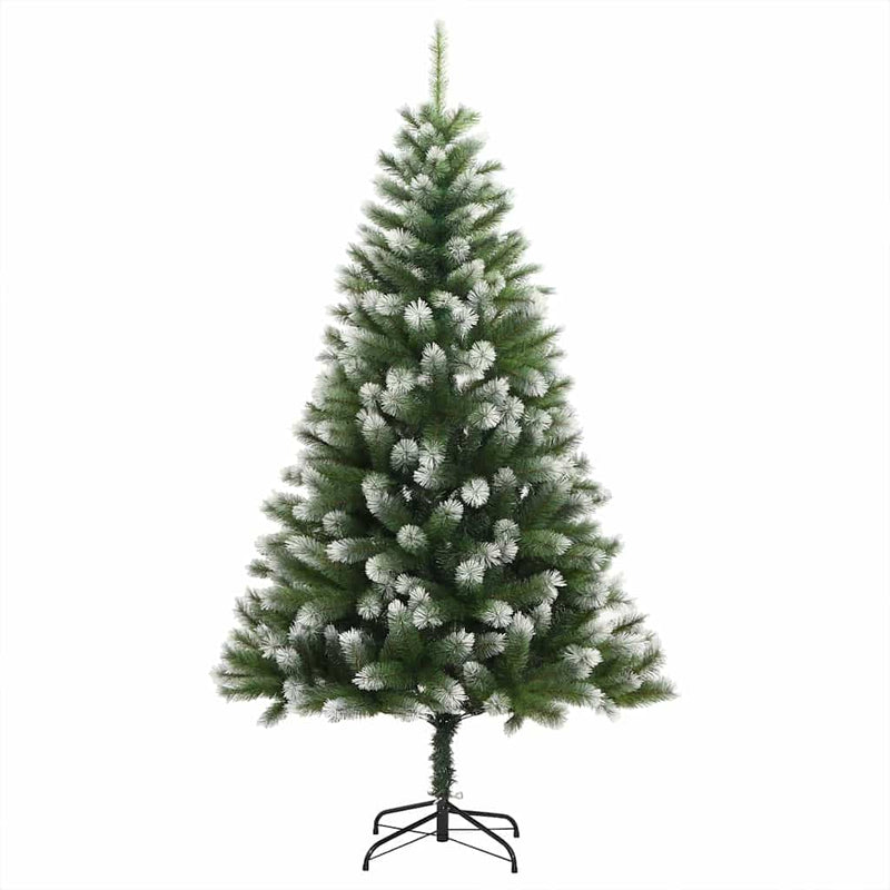 Afbeelding laden in galerijviewer, Vidaxl kunstmatige scharnierende kerstboom met bedekte sneeuw warmwit
