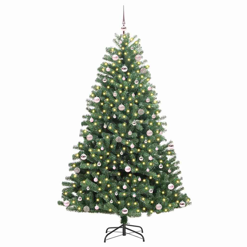 Afbeelding laden in galerijviewer, Vidaxl kunstmatige inklapbare kerstboom groen 240 cm pvc en metaal

