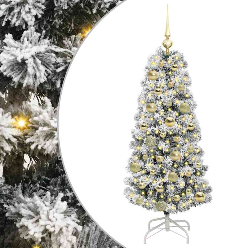 Afbeelding laden in galerijviewer, Vidaxl kunstmatige inklapbare kerstboom groen en wit 120 cm
