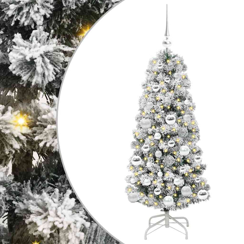 Afbeelding laden in galerijviewer, Vidaxl kunstmatige inklapbare kerstboom groen en wit 120 cm

