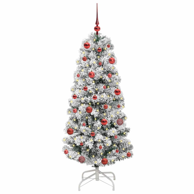 Afbeelding laden in galerijviewer, Vidaxl kunstmatige inklapbare kerstboom groen en wit 150 cm
