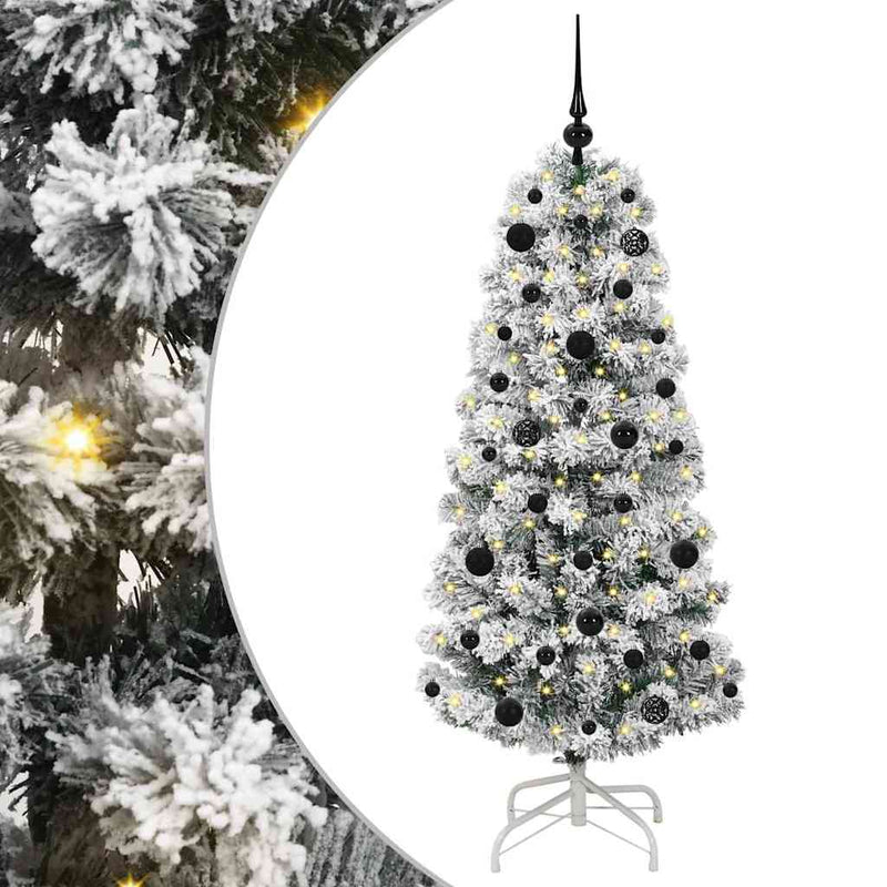 Afbeelding laden in galerijviewer, Vidaxl kunstmatige inklapbare kerstboom groen en wit 150 cm
