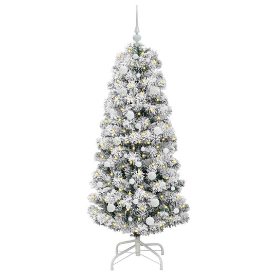 Vidaxl kunstmatige inklapbare kerstboom groen en wit 150 cm