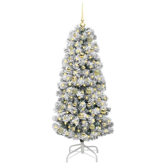 Vidaxl kunstmatige inklapbare kerstboom groen en wit 150 cm
