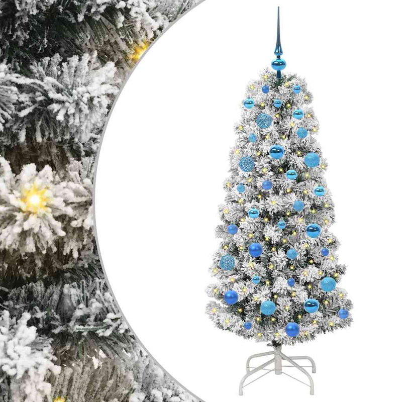 Afbeelding laden in galerijviewer, Vidaxl kunstmatige inklapbare kerstboom groen en wit 150 cm
