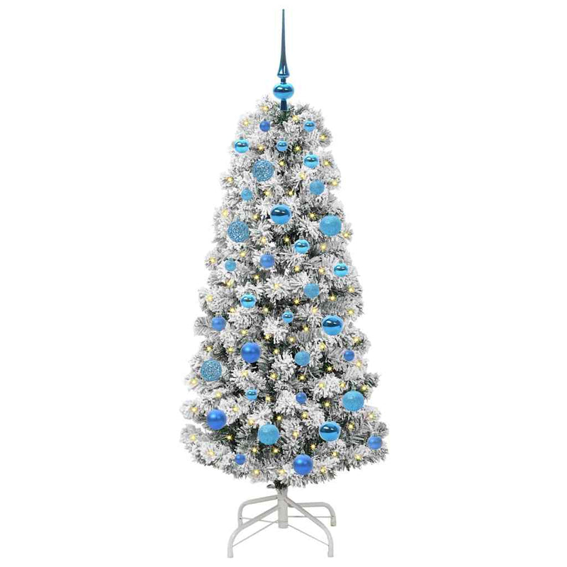 Afbeelding laden in galerijviewer, Vidaxl kunstmatige inklapbare kerstboom groen en wit 150 cm

