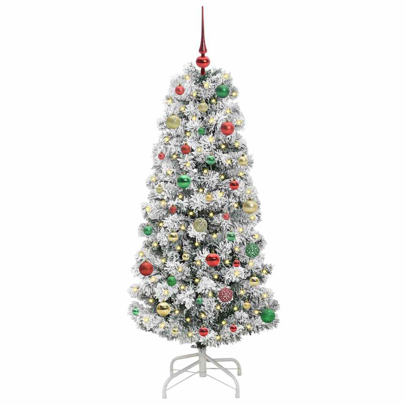 Afbeelding laden in galerijviewer, Vidaxl kunstmatige inklapbare kerstboom groen en wit 150 cm
