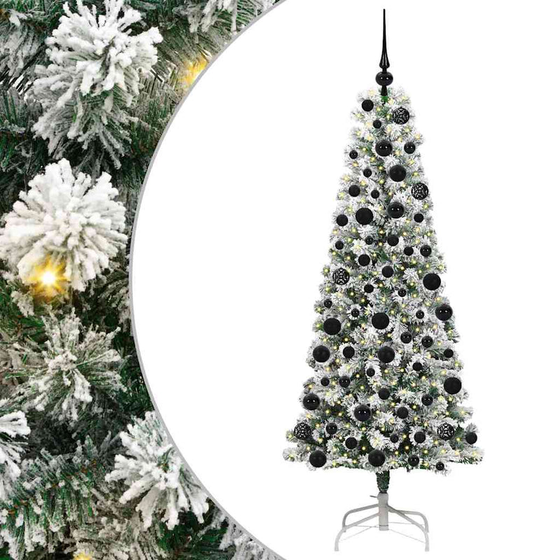 Afbeelding laden in galerijviewer, Vidaxl kunstmatige inklapbare kerstboom groen en wit 180 cm
