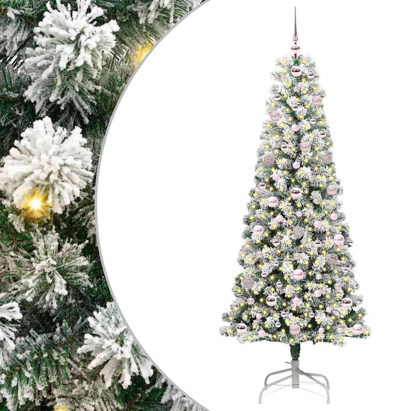 Afbeelding laden in galerijviewer, Vidaxl kunstmatige inklapbare kerstboom groen en wit 180 cm
