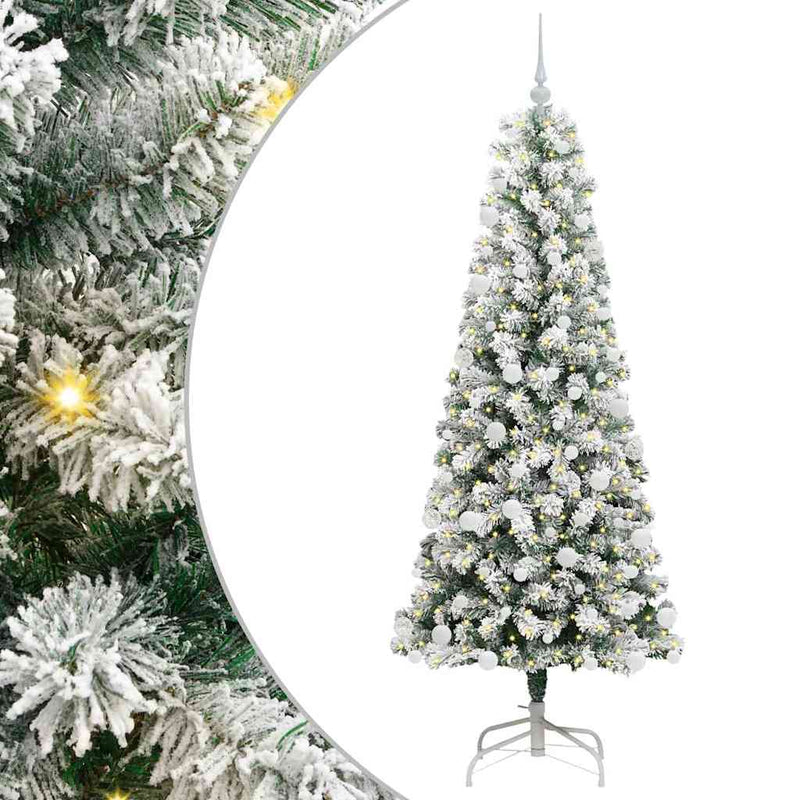 Afbeelding laden in galerijviewer, Vidaxl kunstmatige inklapbare kerstboom groen en wit 180 cm
