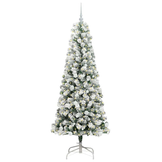 Vidaxl kunstmatige inklapbare kerstboom groen en wit 180 cm