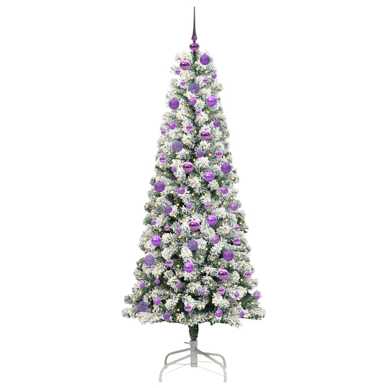 Afbeelding laden in galerijviewer, Vidaxl kunstmatige inklapbare kerstboom groen en wit 180 cm
