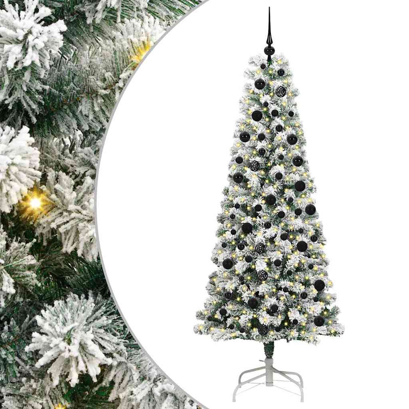 Afbeelding laden in galerijviewer, Vidaxl kunstmatige inklapbare kerstboom groen en wit 210 cm
