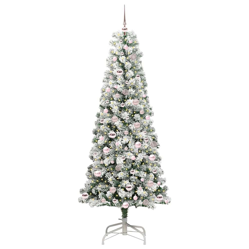 Afbeelding laden in galerijviewer, Vidaxl kunstmatige inklapbare kerstboom groen en wit 210 cm
