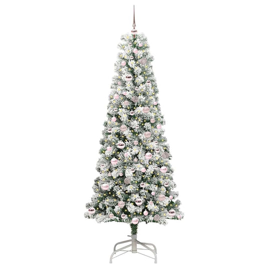 Vidaxl kunstmatige inklapbare kerstboom groen en wit 210 cm