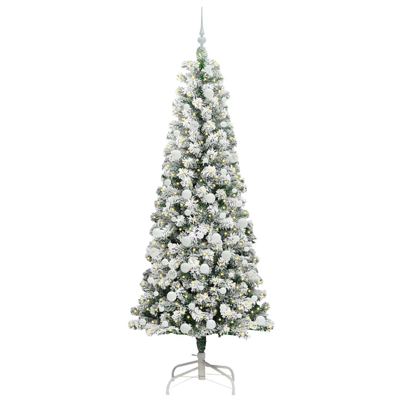 Afbeelding laden in galerijviewer, Vidaxl kunstmatige inklapbare kerstboom groen en wit 210 cm
