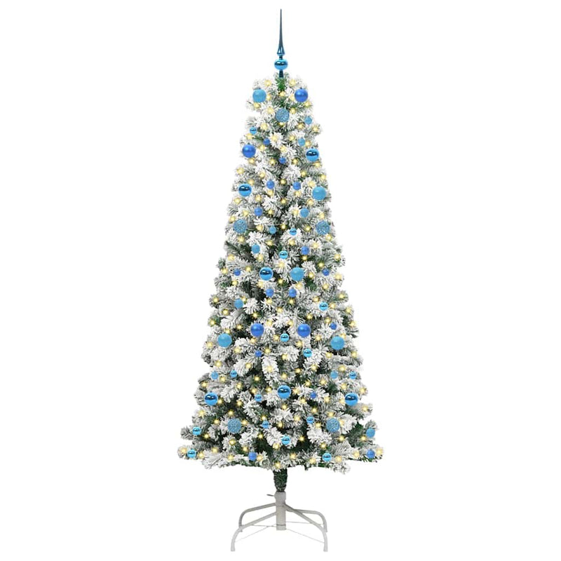 Afbeelding laden in galerijviewer, Vidaxl kunstmatige inklapbare kerstboom groen en wit 210 cm
