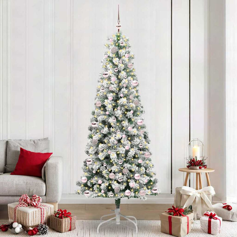 Afbeelding laden in galerijviewer, Vidaxl kunstmatige inklapbare kerstboom groen en wit 240 cm
