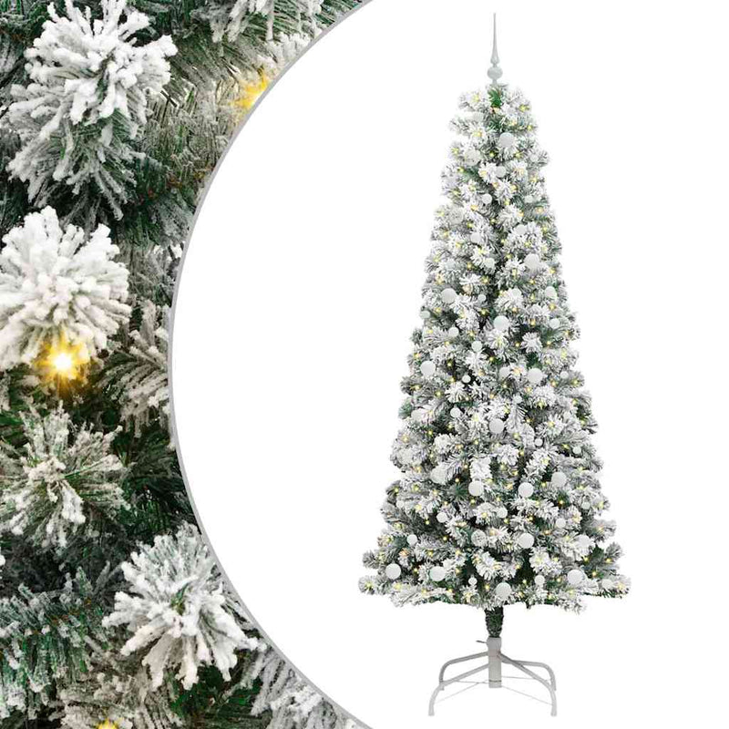 Afbeelding laden in galerijviewer, Vidaxl kunstmatige inklapbare kerstboom groen en wit 240 cm
