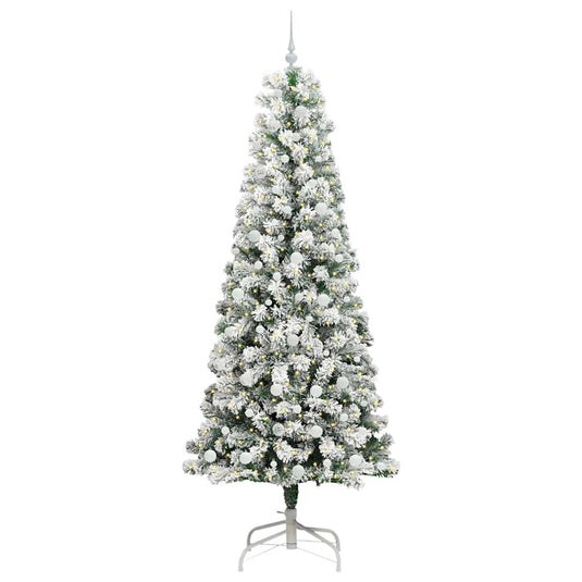 Vidaxl kunstmatige inklapbare kerstboom groen en wit 240 cm