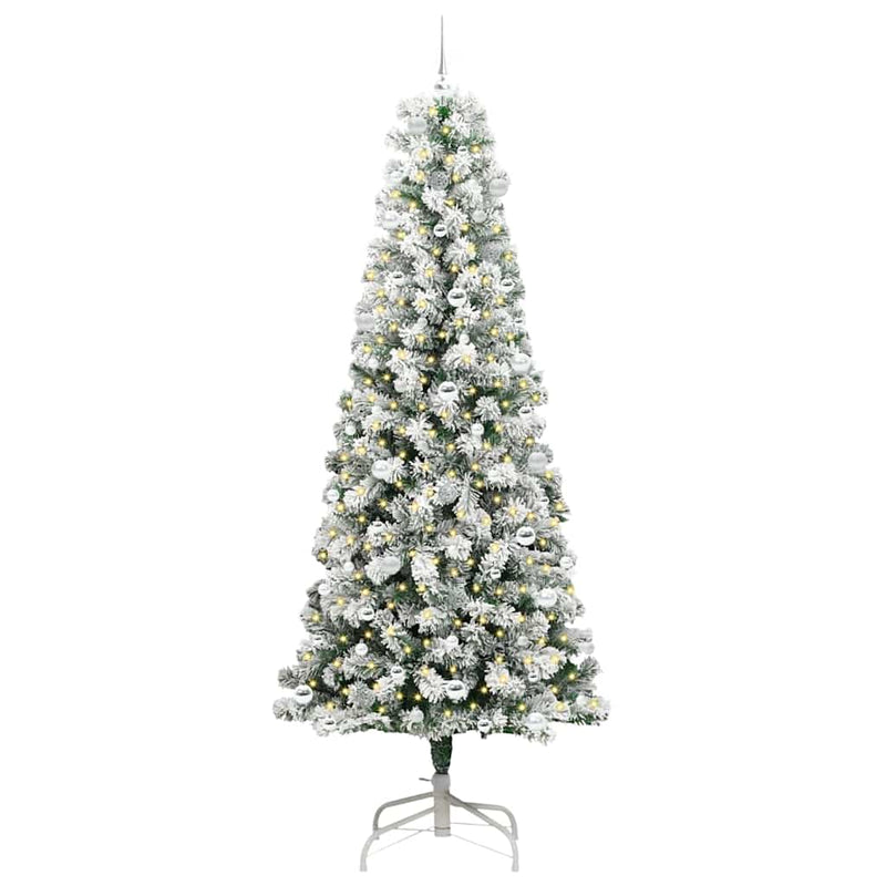 Afbeelding laden in galerijviewer, Vidaxl kunstmatige inklapbare kerstboom groen en wit 240 cm
