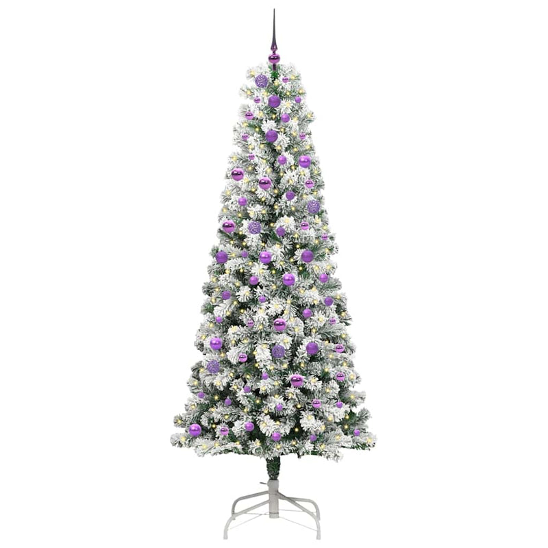 Afbeelding laden in galerijviewer, Vidaxl kunstmatige inklapbare kerstboom groen en wit 240 cm
