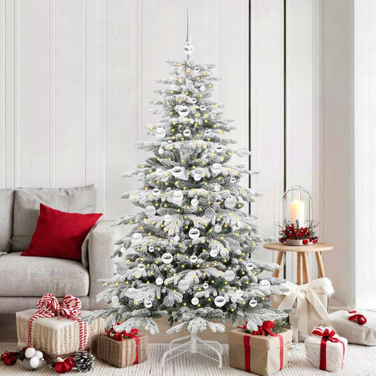 Vidaxl kunstmatige inklapbare kerstboom wit 180 cm pe en pvc