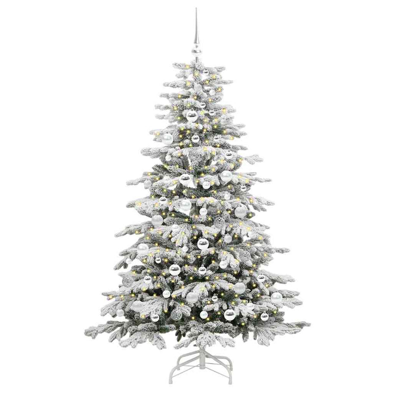 Afbeelding laden in galerijviewer, Vidaxl kunstmatige inklapbare kerstboom wit 180 cm pe en pvc
