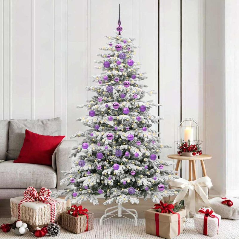 Afbeelding laden in galerijviewer, Vidaxl kunstmatige inklapbare kerstboom wit 180 cm pe en pvc
