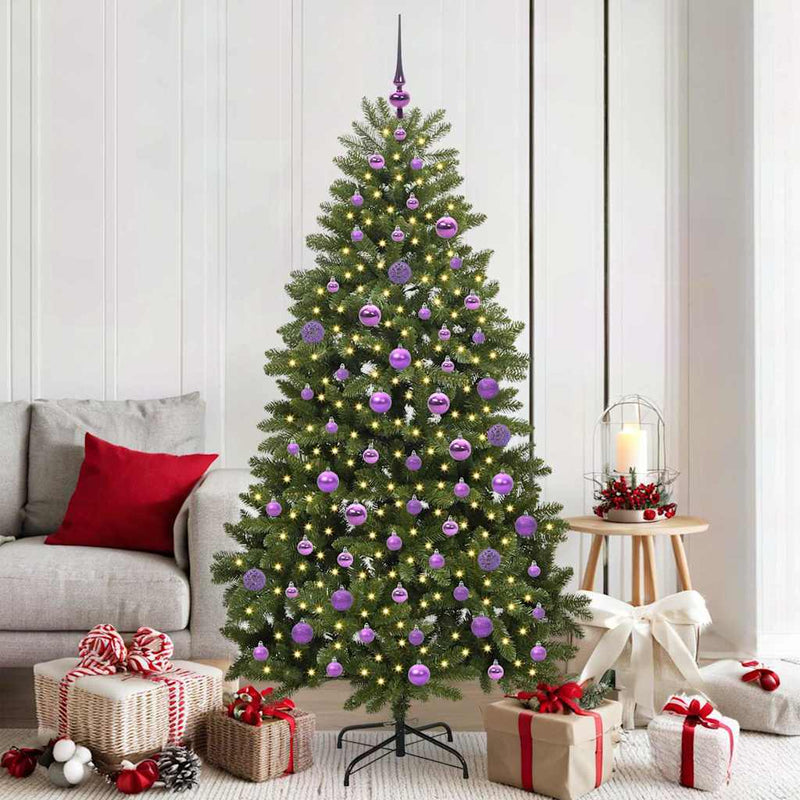 Afbeelding laden in galerijviewer, Vidaxl kunstkerstboom met 300 led groen 180 cm pvc en metaal
