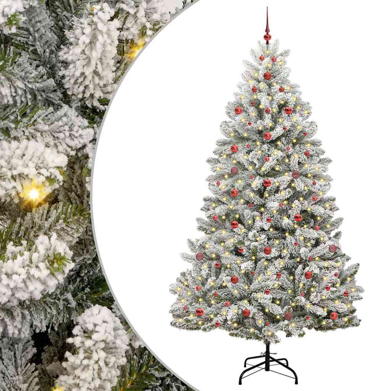 Afbeelding laden in galerijviewer, Vidaxl kunstkerstboom met 300 led groen en wit 240 cm pvc en metaal
