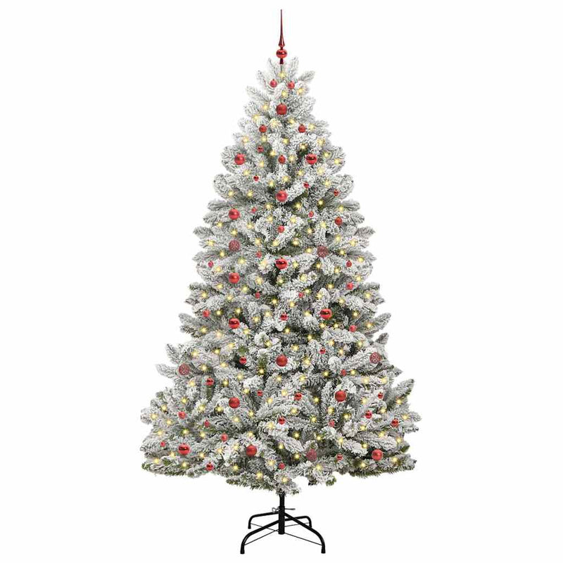 Afbeelding laden in galerijviewer, Vidaxl kunstkerstboom met 300 led groen en wit 240 cm pvc en metaal
