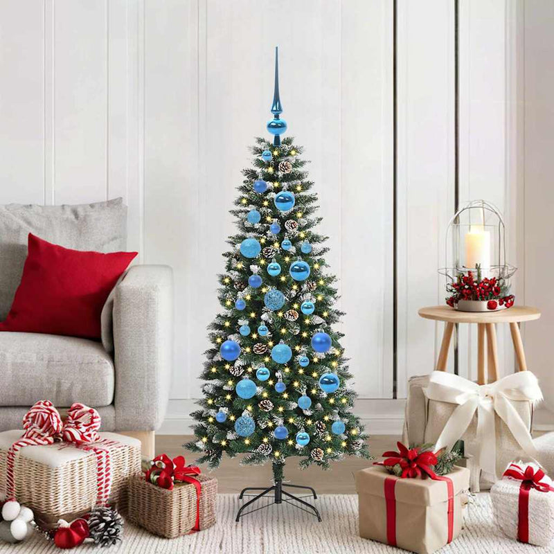 Afbeelding laden in galerijviewer, Vidaxl kunstkerstboom met 150 led groen 120 cm pvc en plastic en staal
