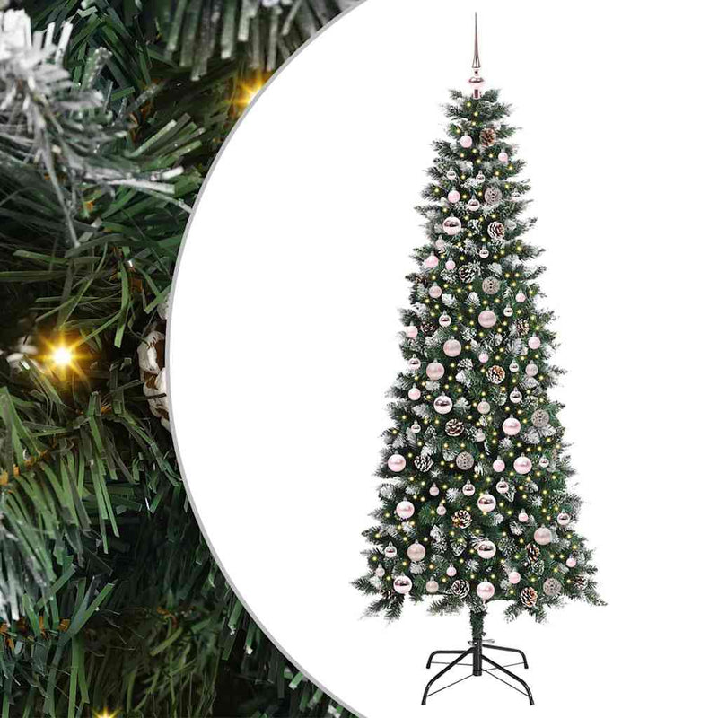 Afbeelding laden in galerijviewer, Vidaxl kunstkerstboom met 300 led groen 210 cm pvc en plastic en staal
