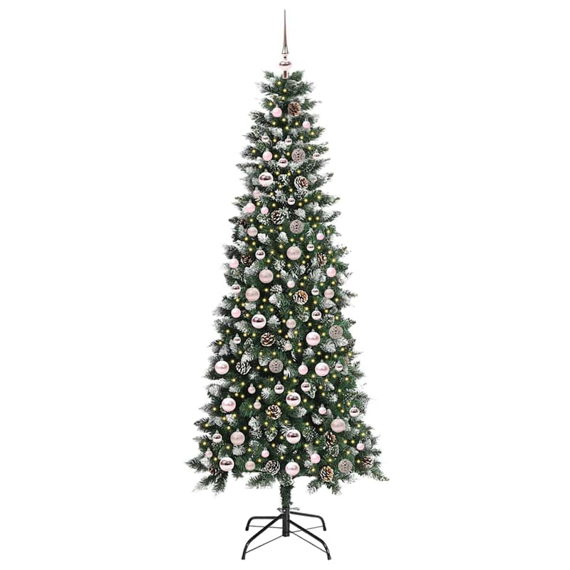 Afbeelding laden in galerijviewer, Vidaxl kunstkerstboom met 300 led groen 210 cm pvc en plastic en staal
