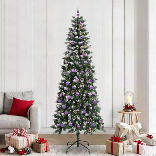 Vidaxl kunstkerstboom met 300 led groen 240 cm pvc en plastic en staal