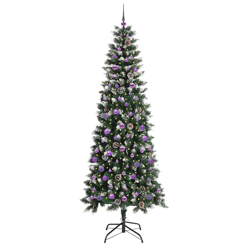 Afbeelding laden in galerijviewer, Vidaxl kunstkerstboom met 300 led groen 240 cm pvc en plastic en staal
